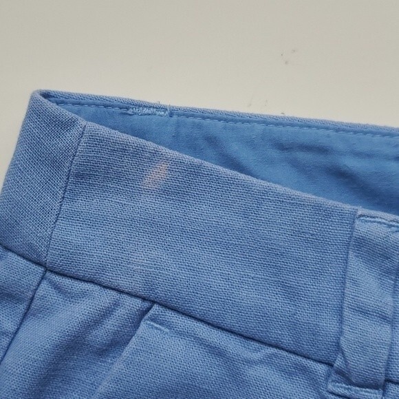 J. CREW SCALLOP HEM LINEN COTTON SHORT SHORTS BLUE SZ 4, 3.75" INSEAM - Picture 5 of 5